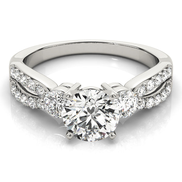 3-Stone Split Shank Engagement Rings