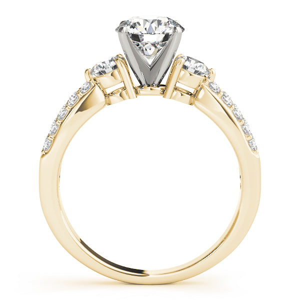 3-Stone Split Shank Engagement Rings