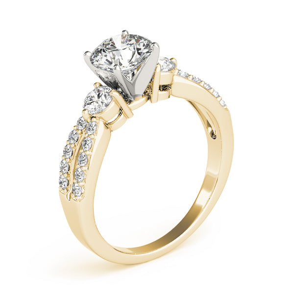 3-Stone Split Shank Engagement Rings