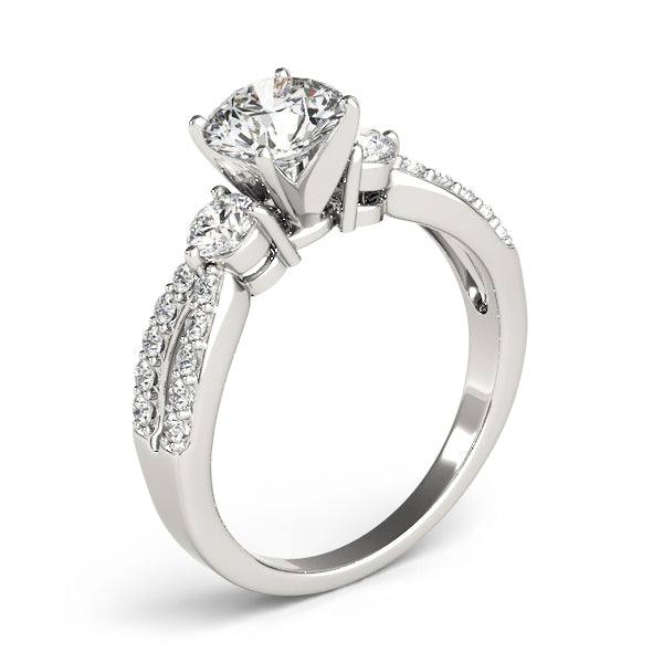 3-Stone Split Shank Engagement Rings