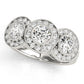 3-Stone Bezel Set Milgrain Halo Engagement Ring