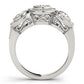 3-Stone Bezel Set Milgrain Halo Engagement Ring