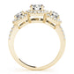 3-Stone Halo Split Prong Engagement Ring
