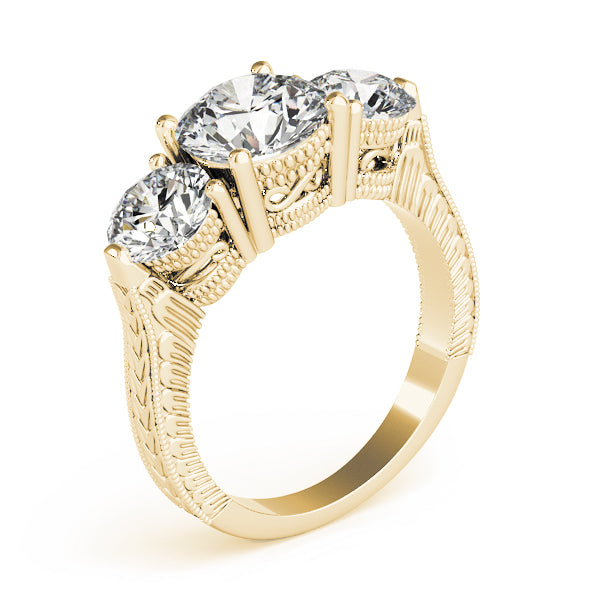 ENGAGEMENT RINGS 3 STONE ROUND