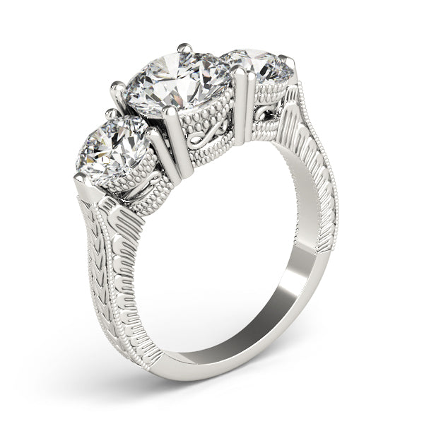 ENGAGEMENT RINGS 3 STONE ROUND