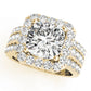 Multirow Halo Engagement Ring