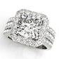 Multirow Halo Engagement Ring