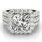 Multirow Halo Engagement Ring