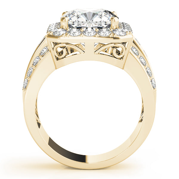 Multirow Halo Engagement Ring