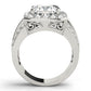 Multirow Halo Engagement Ring