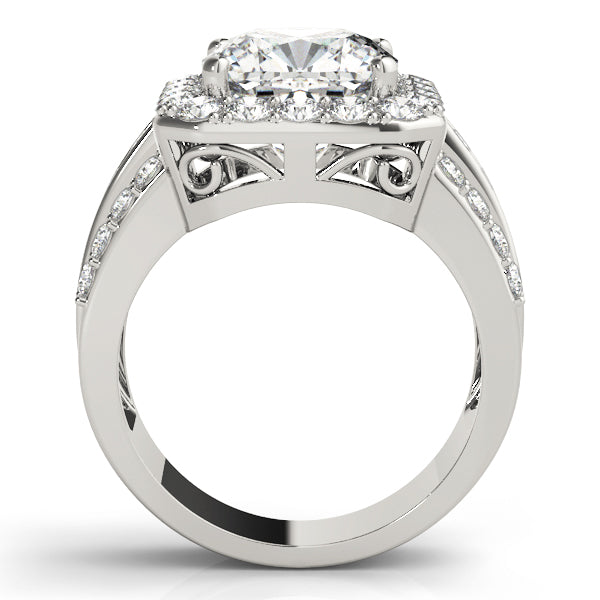 Multirow Halo Engagement Ring