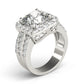 Multirow Halo Engagement Ring