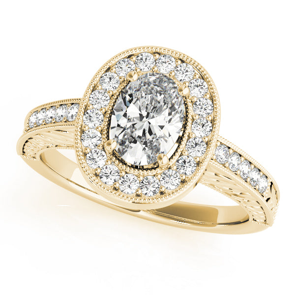 Oval Shaped Milgrain Filigree Engagement Rings