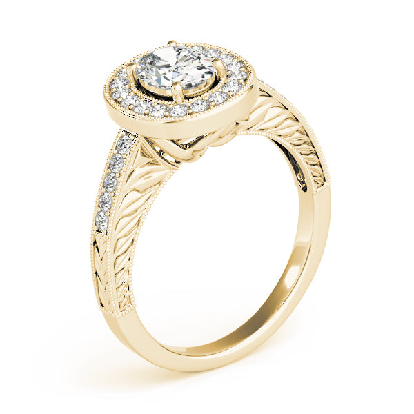 Oval Shaped Milgrain Filigree Engagement Rings