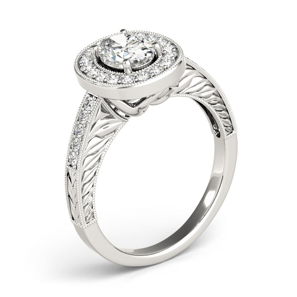Oval Shaped Milgrain Filigree Engagement Rings