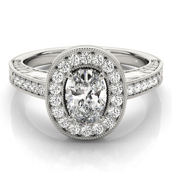 Oval Shaped Milgrain Filigree Engagement Rings