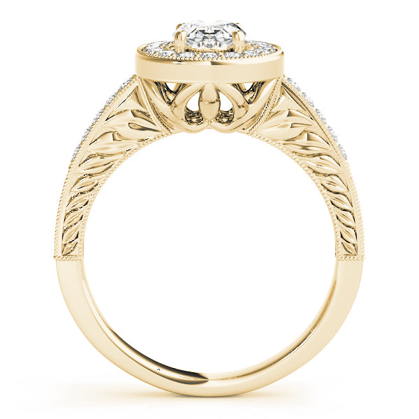 Oval Shaped Milgrain Filigree Engagement Rings