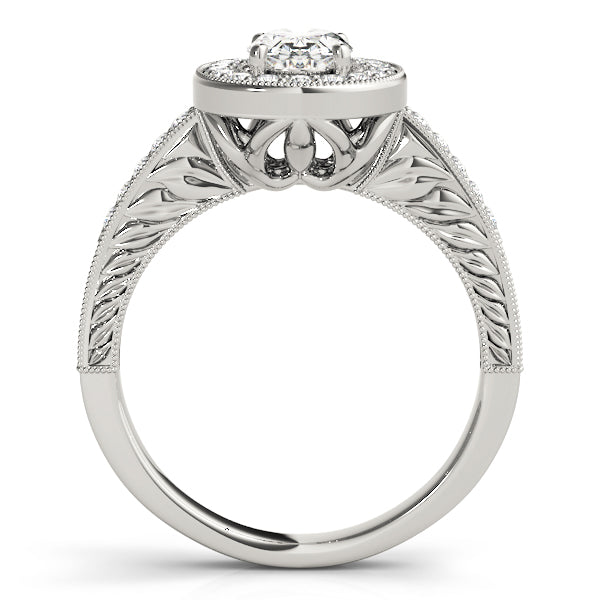 Oval Shaped Milgrain Filigree Engagement Rings