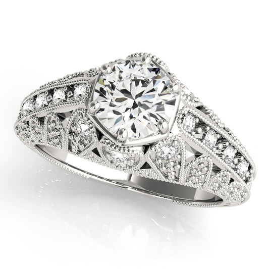 Antique Milgrain Prong Engagement Ring