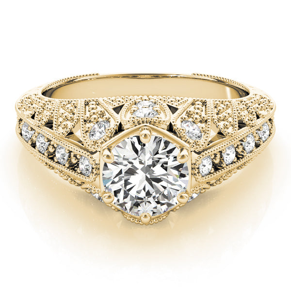 Antique Milgrain Prong Engagement Ring