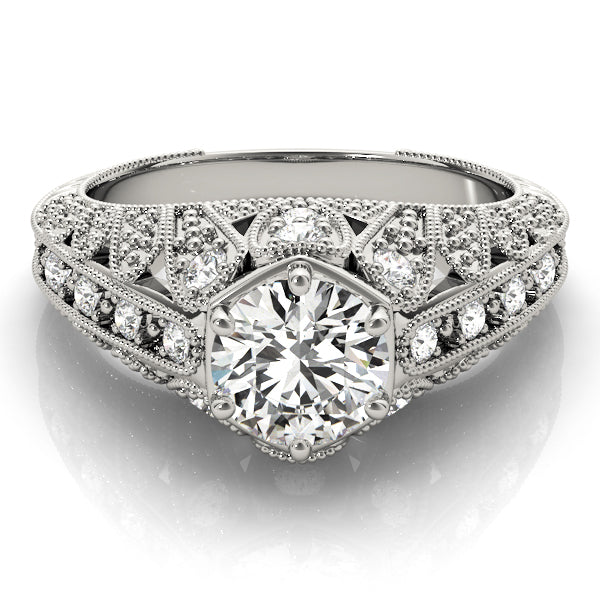 Antique Milgrain Prong Engagement Ring