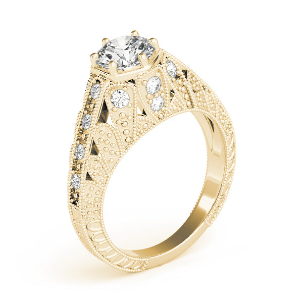 Antique Milgrain Prong Engagement Ring
