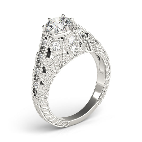 Antique Milgrain Prong Engagement Ring