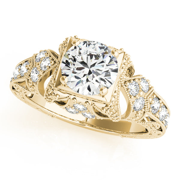 Antique Milgrain Round Engagement Ring