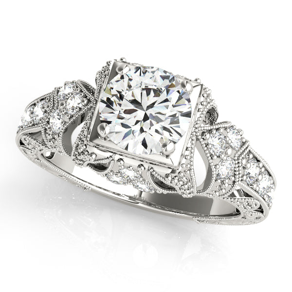Antique Milgrain Round Engagement Ring