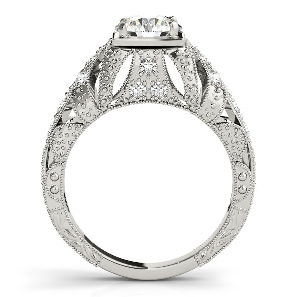 Antique Milgrain Round Engagement Ring