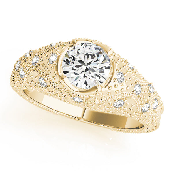 Antique Bezel Set Round Engagement Ring