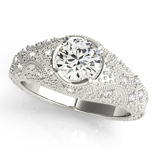 Antique Bezel Set Round Engagement Ring