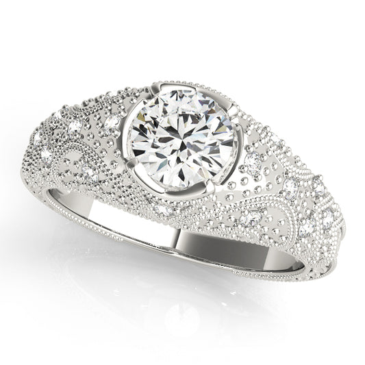 Antique Bezel Set Round Engagement Ring