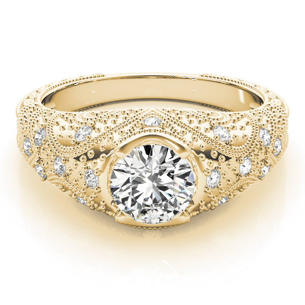 Antique Bezel Set Round Engagement Ring