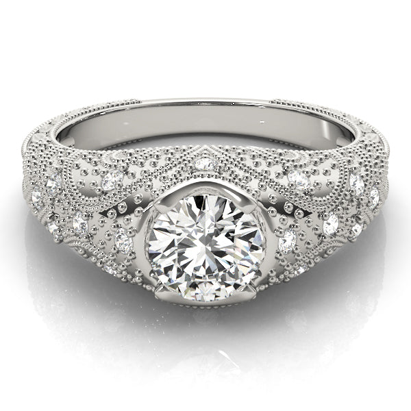Antique Bezel Set Round Engagement Ring