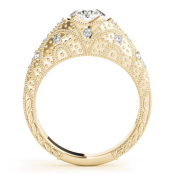 Antique Bezel Set Round Engagement Ring