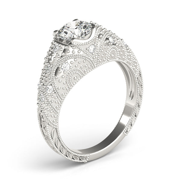 Antique Bezel Set Round Engagement Ring