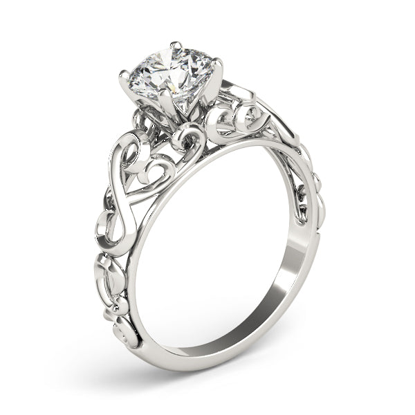 Filigree Solitaire Engagement Ring