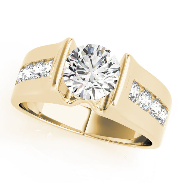 Single Row Channel Set Engagement Ring