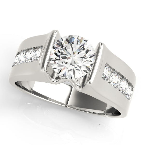 Single Row Channel Set Engagement Ring