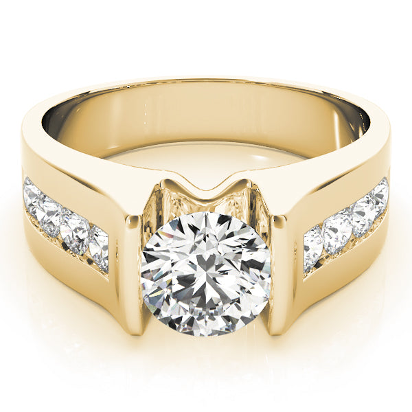 Single Row Channel Set Engagement Ring