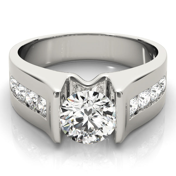 Single Row Channel Set Engagement Ring