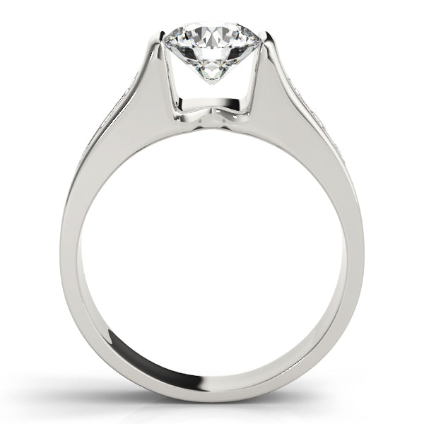 Single Row Channel Set Engagement Ring