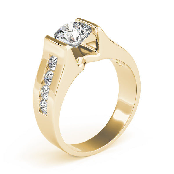 Single Row Channel Set Engagement Ring