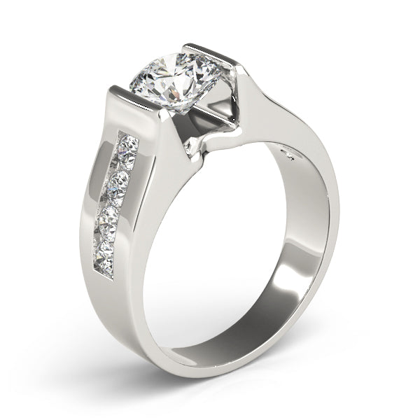 Single Row Channel Set Engagement Ring