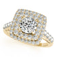 Single Row Double Halo U-Prong Engagement Rings