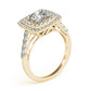 Single Row Double Halo U-Prong Engagement Rings