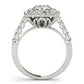Single Row Double Halo U-Prong Engagement Rings