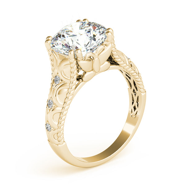 Double Prong Braided Shank Engagement Rings