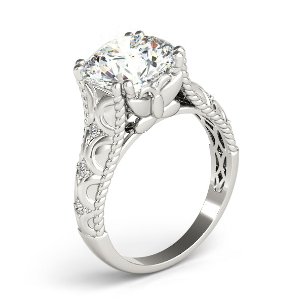 Double Prong Braided Shank Engagement Rings
